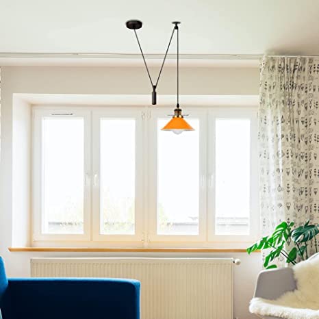 Industrial Pulley Ceiling Light Fixture ~6286