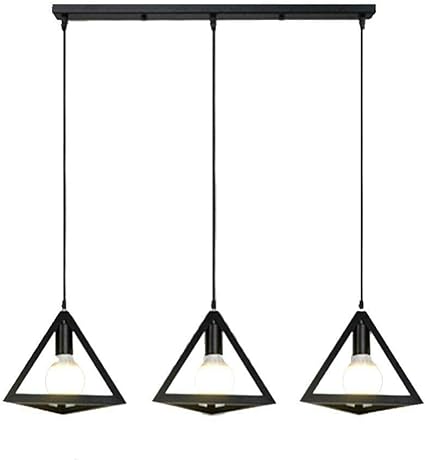 Industrial Black Metal Loft Style Pendant Light Shade 3-Head E27 Fitting