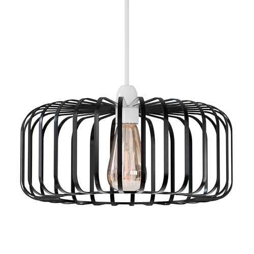 Charming Modern Metal Cage Pendant Light Shade for Ceiling Fixtures, E27 Base