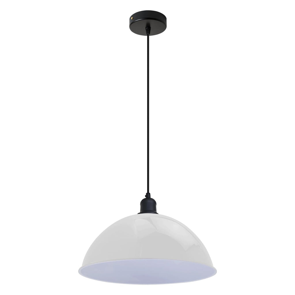 Vintage Industrial Metal Pendant Light Fixture with E27 Holder, Adjustable Cable