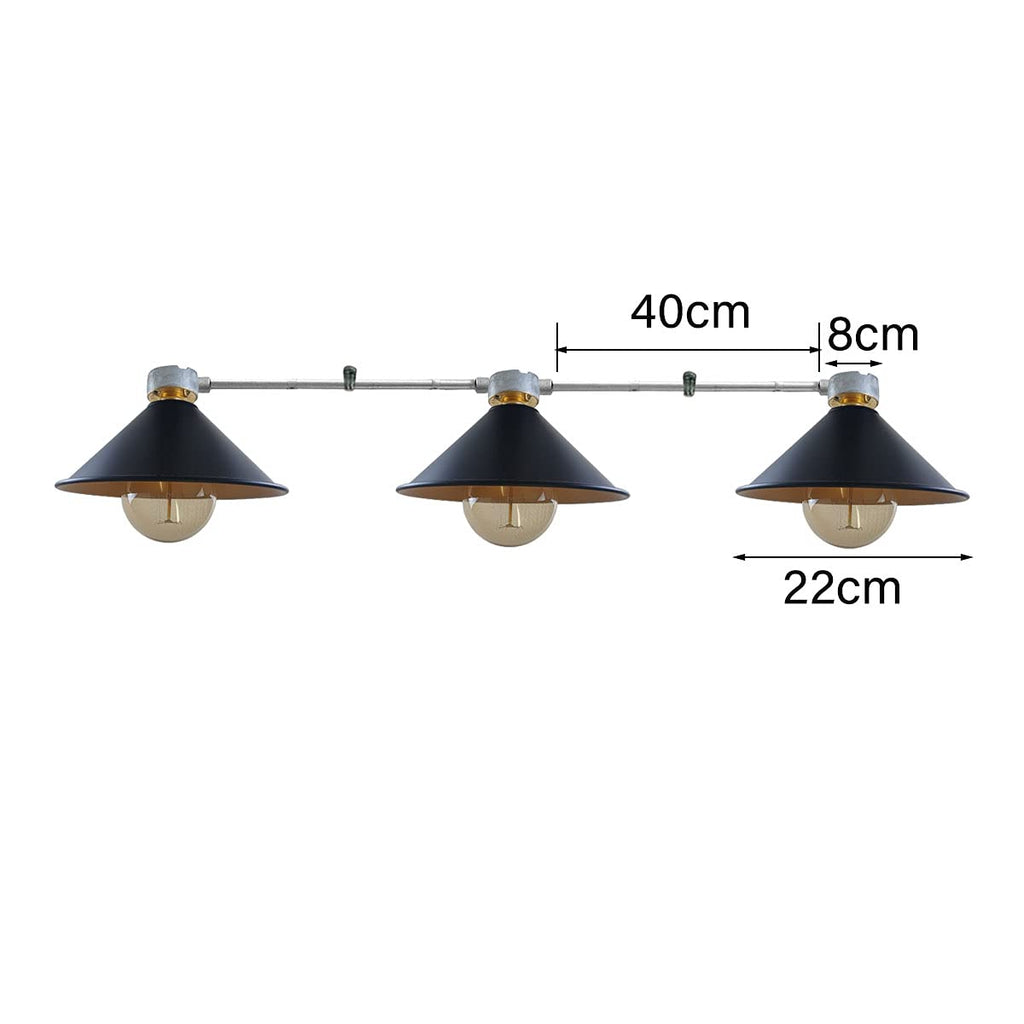 Industrial Retro Pipe Ceiling Light Fixture, Vintage B22 Bayonet Socket