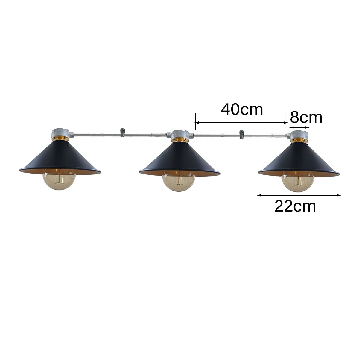 Industrial Retro Pipe Ceiling Light Fixture, Vintage B22 Bayonet Socket