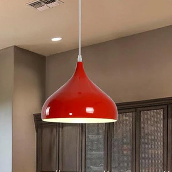 Industrial Vintage Metal Dome Pendant Light Fixture, Dimmable E27 Base Ceiling Lamp