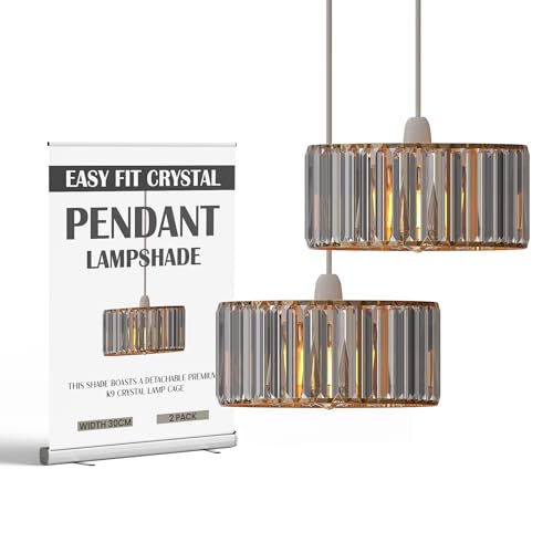 Elegant Crystal Glass Drum Ceiling Lamp Shade - Modern Flush Mount Light Fixture