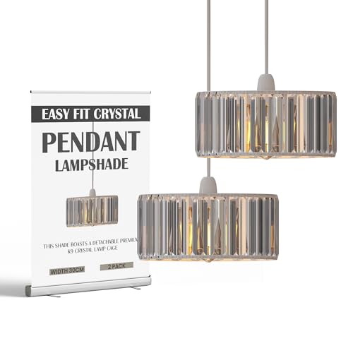 Elegant Crystal Glass Drum Ceiling Lamp Shade - Modern Flush Mount Light Fixture