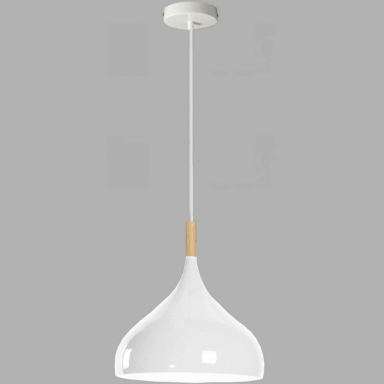 Modern White Metal Pendant Light for Kitchen Island Dining Room Ceiling