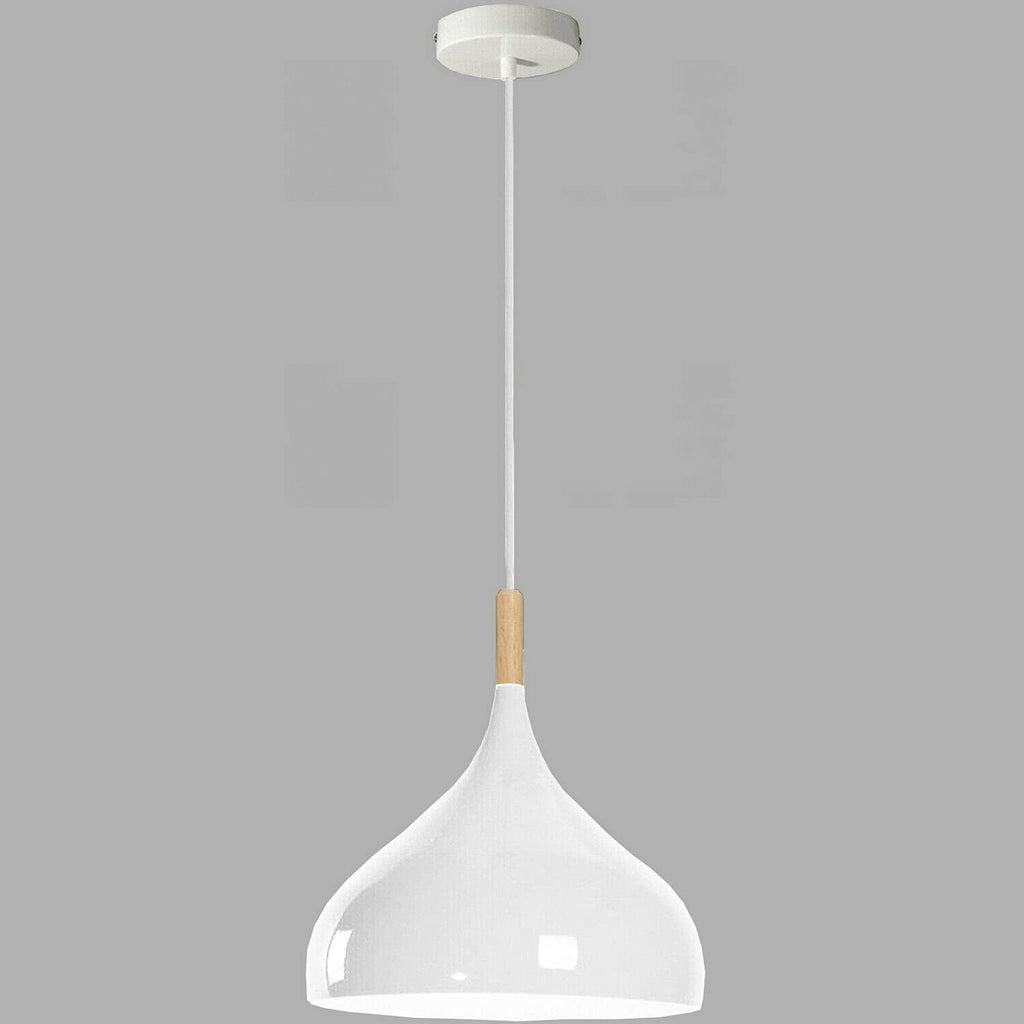 Modern White Metal Pendant Light for Kitchen Island & Dining Room