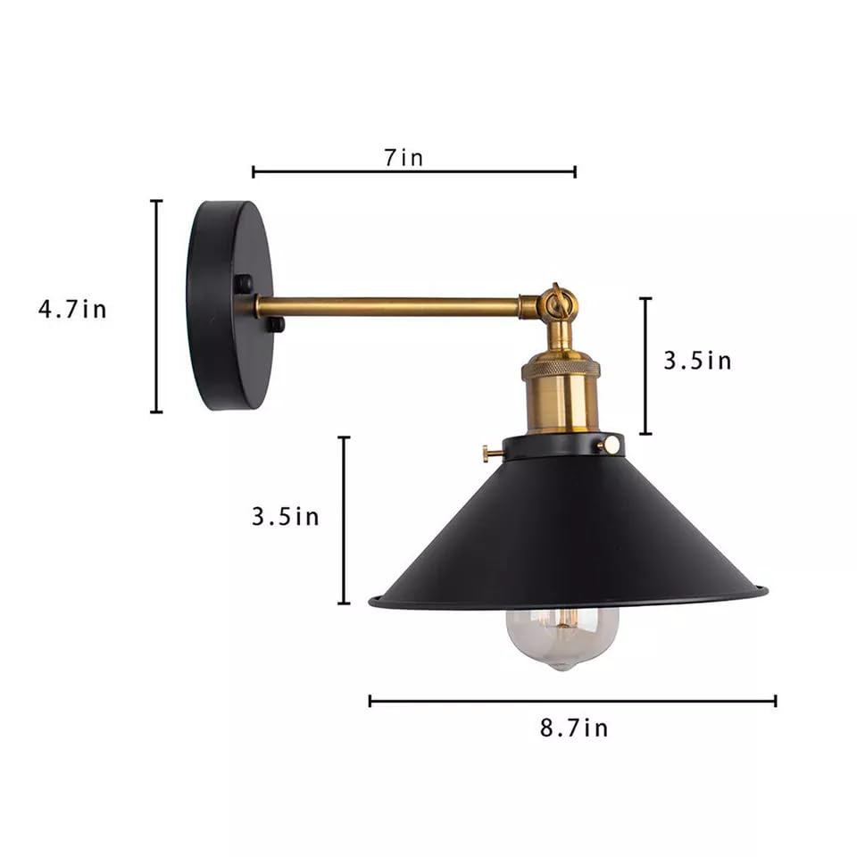 2 x Industrial Metal Wall Lights Indoor ~6192