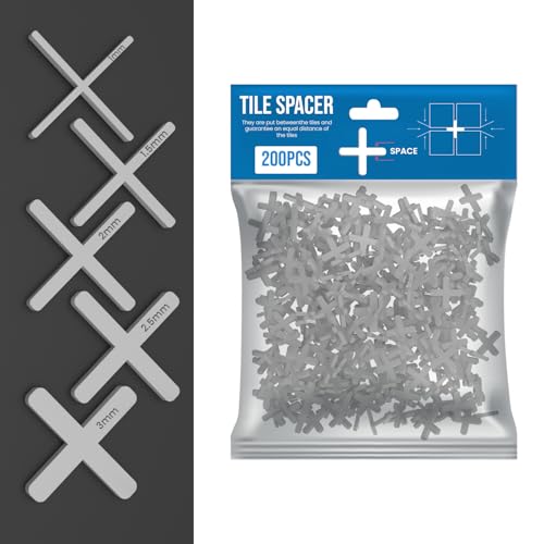 200 Slab Tile Spacers Plastic Cross Shaped ~6243