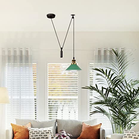 Industrial Pulley Ceiling Light Fixture ~6286