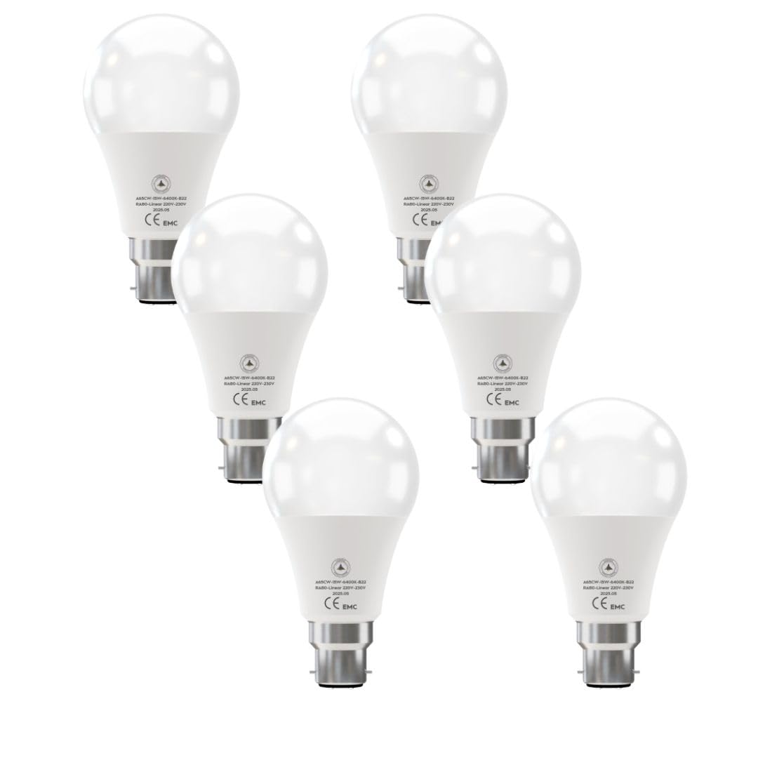 6 Pack LED E27/B22 Bulb 5W-22W Cool White 6400K Non Dimmable ~6294