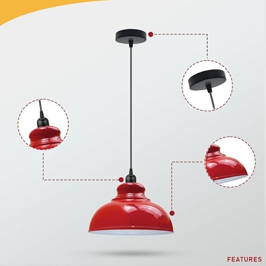 Industrial Dome Pendant Light with Adjustable Hanging Cable