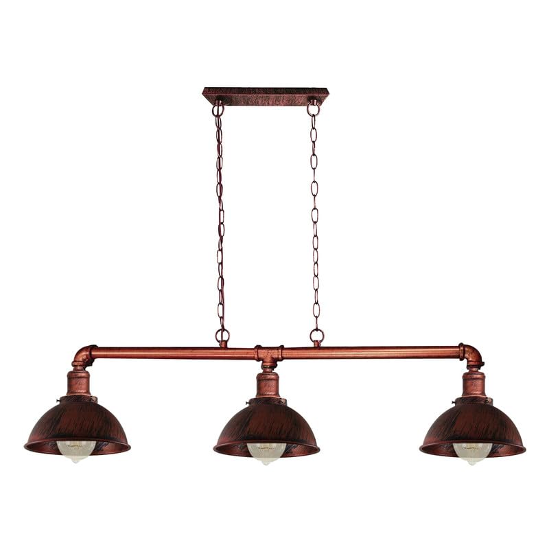 Industrial Steampunk Pipe Ceiling Pendant Light Fixture with 3 E27 Sockets