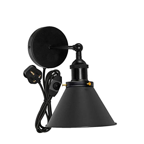 Vintage Industrial Plug-in Wall Light with Dimmer ~6266