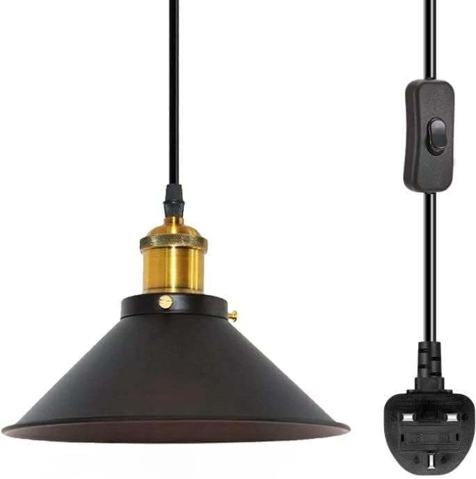 Industrial LED Pendant Light with UK Plug ~6359