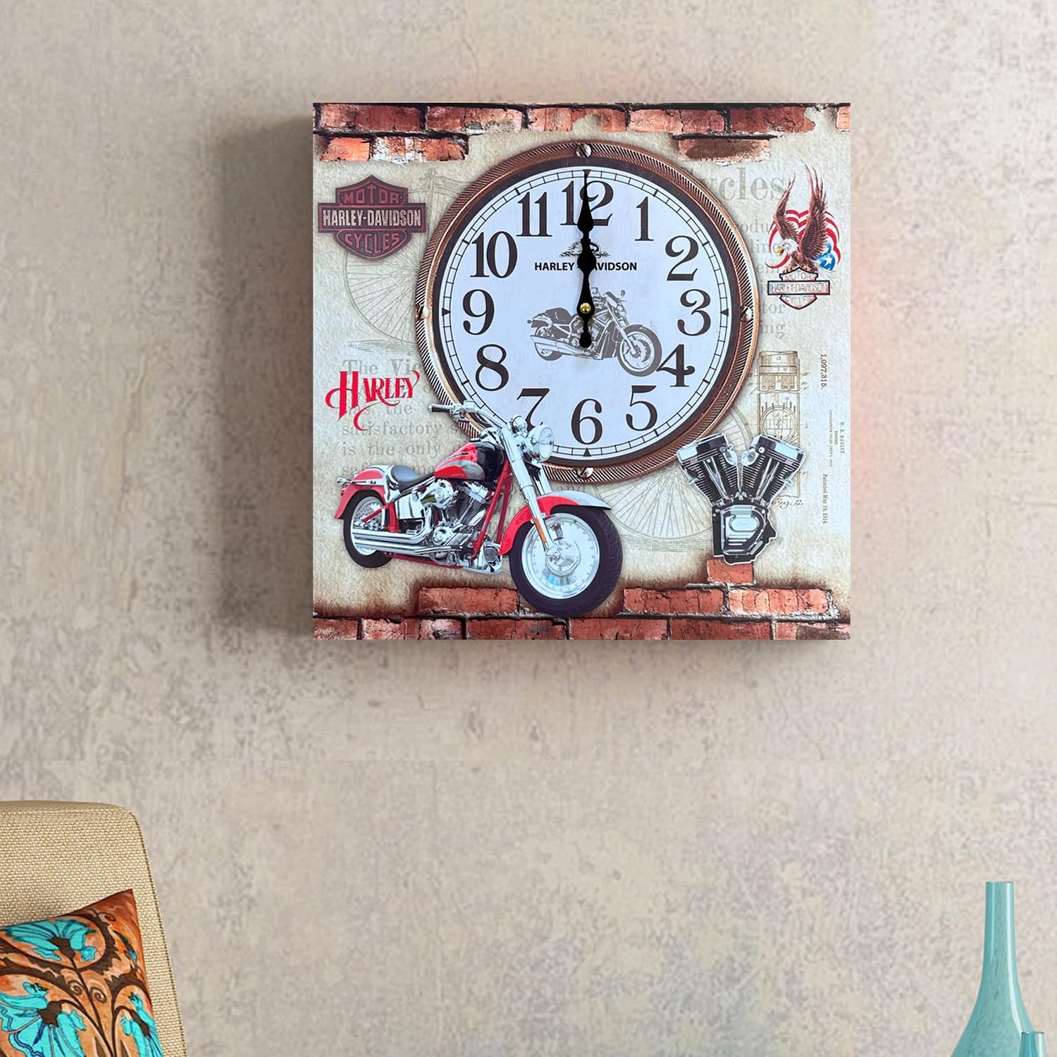 Modern Frameless Paris Eiffel Tower Wall Painting clock -5557