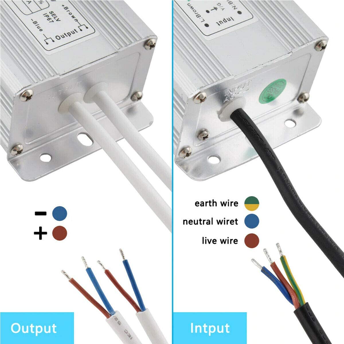 DC 24V 8.3A 200W IP67 Waterproof LED Driver Power Supply Transformer