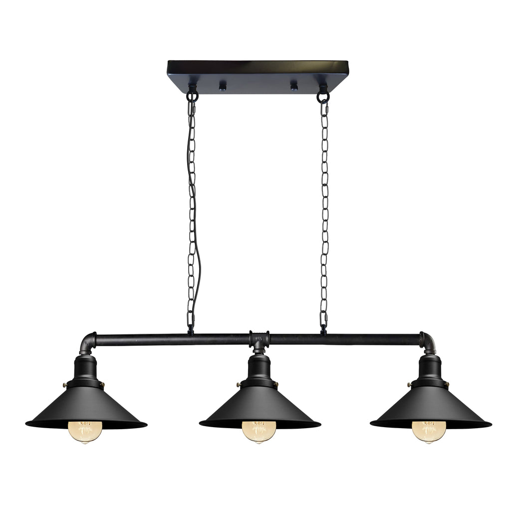 Industrial Steampunk 3-Way Black Ceiling Light Fixture for Loft Interiors