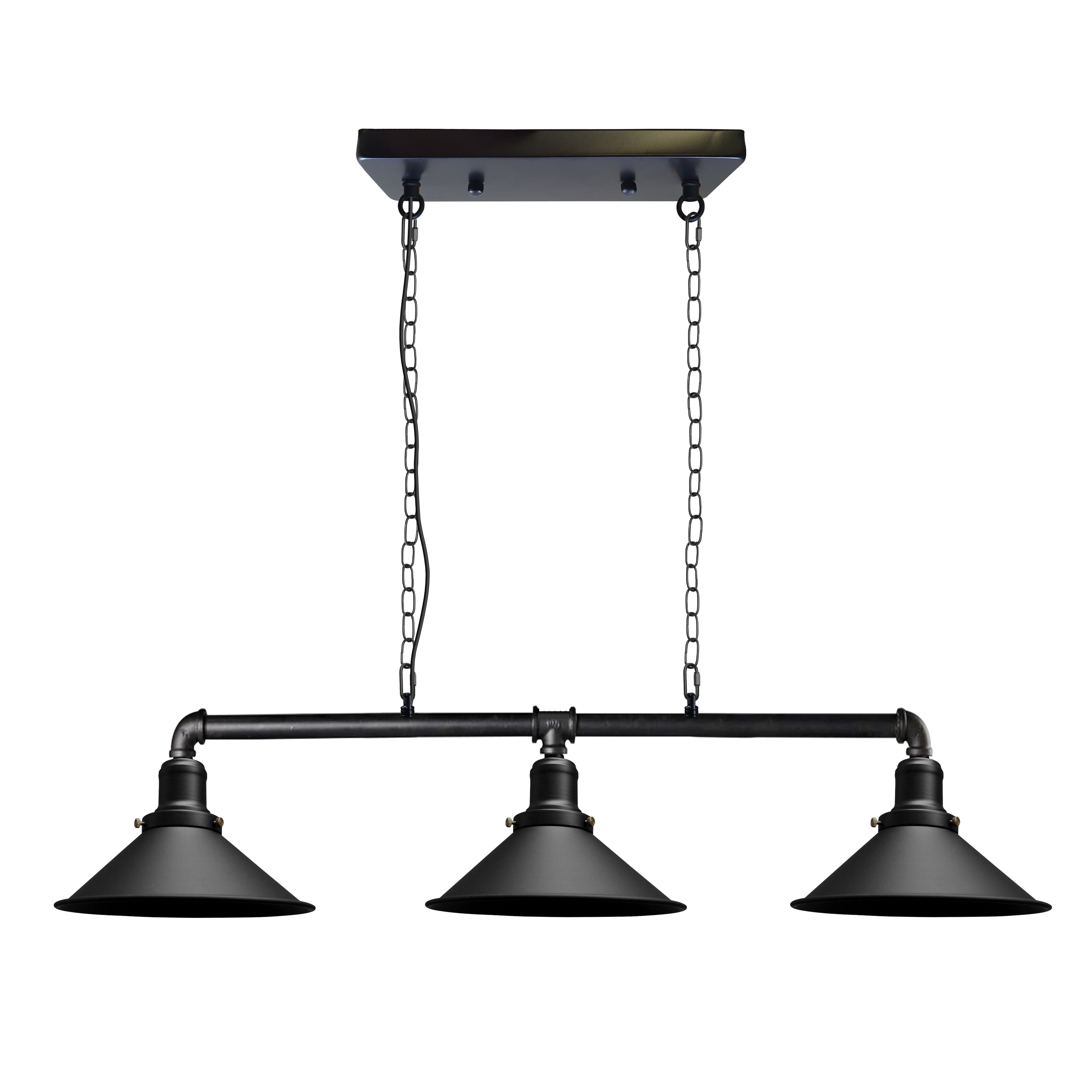 Industrial Steampunk 3-Way Black Ceiling Light Fixture for Loft Interiors