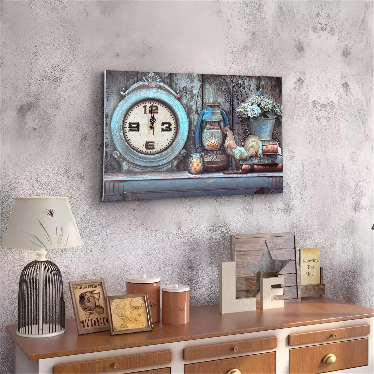 Modern Frameless Paris Eiffel Tower Wall Painting clock -5557