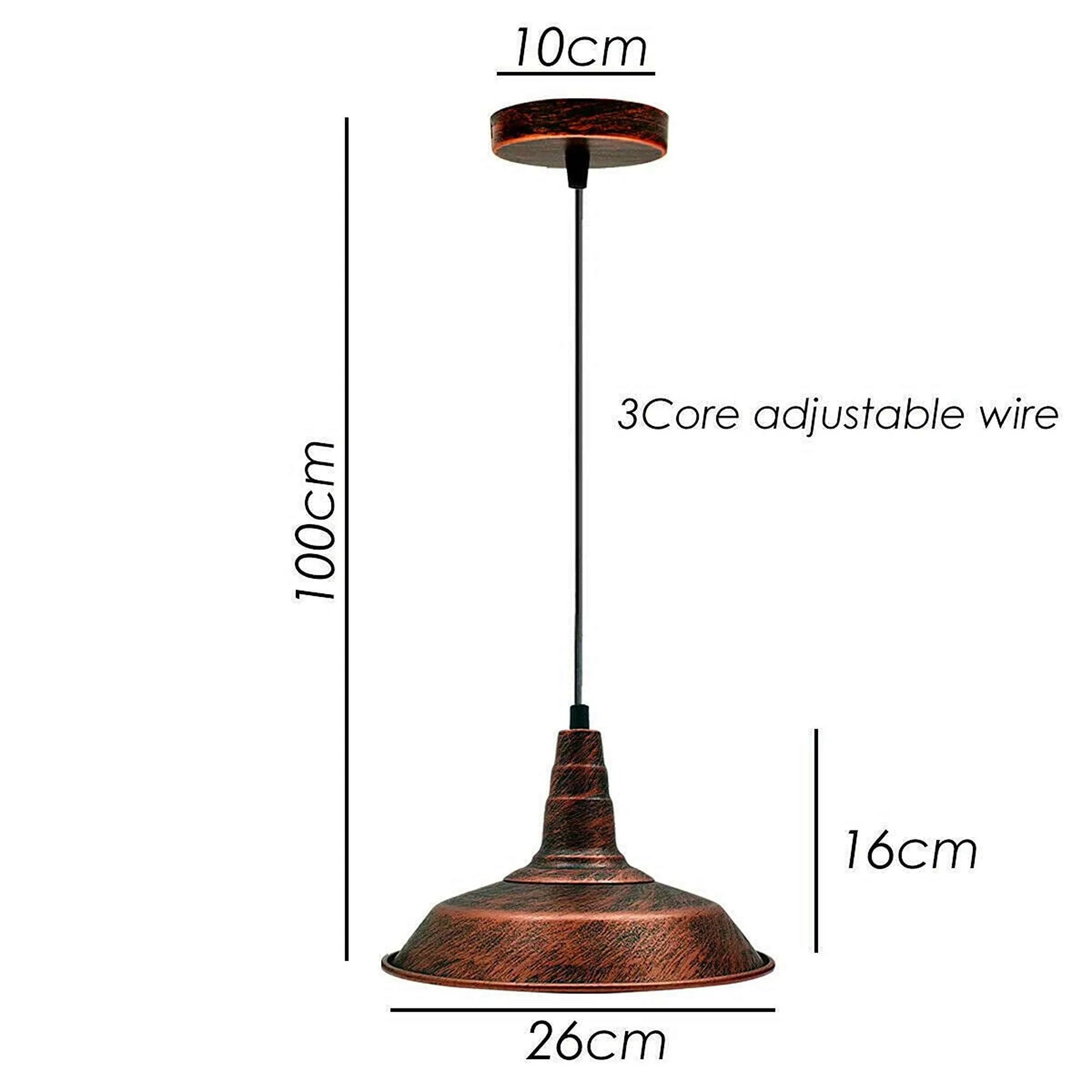 Chic Vintage Industrial Metal Pendant Light Fixture, E27 Base, Stylish Home Decor