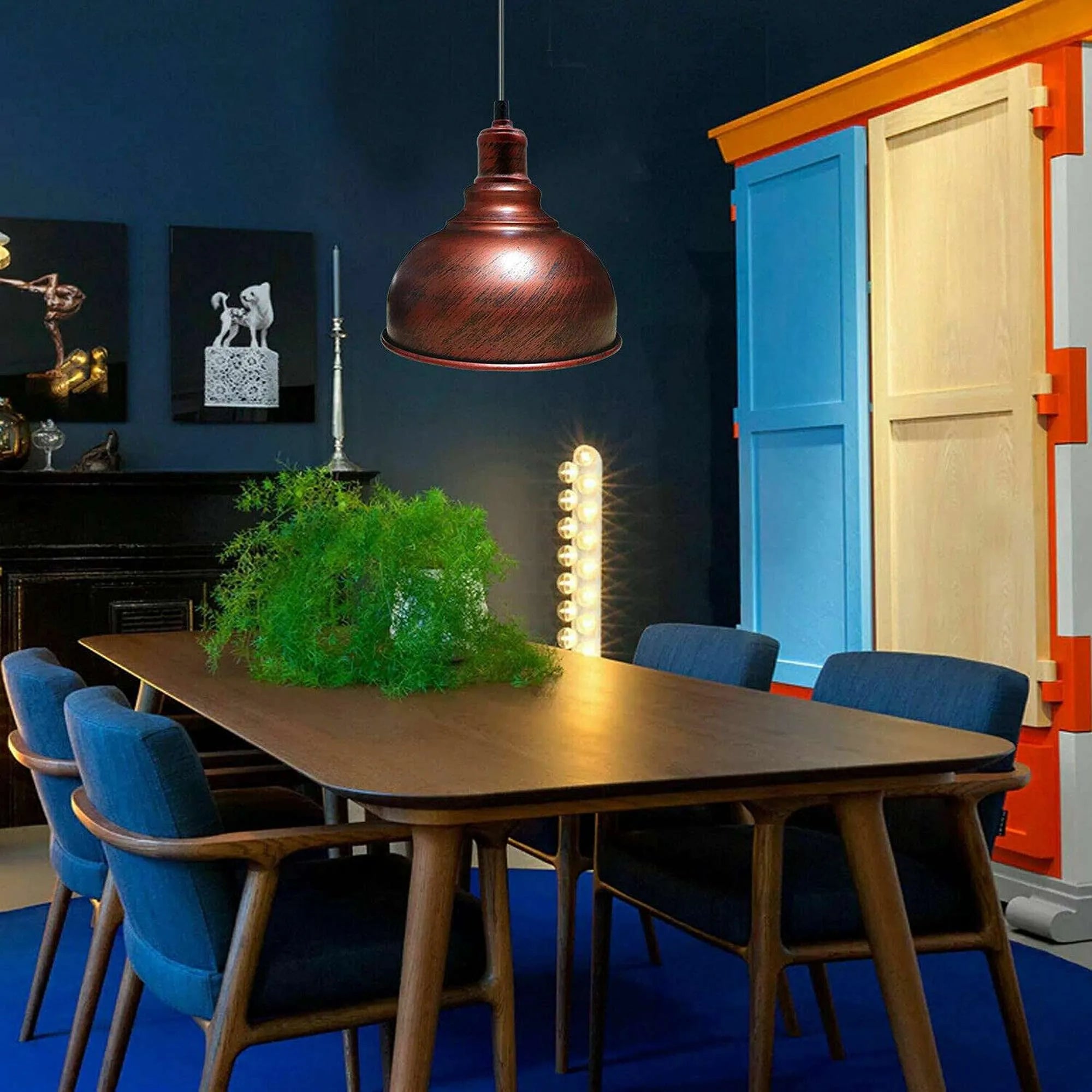 Chic Vintage Industrial Metal Pendant Light Fixture, E27 Base, Stylish Home Decor