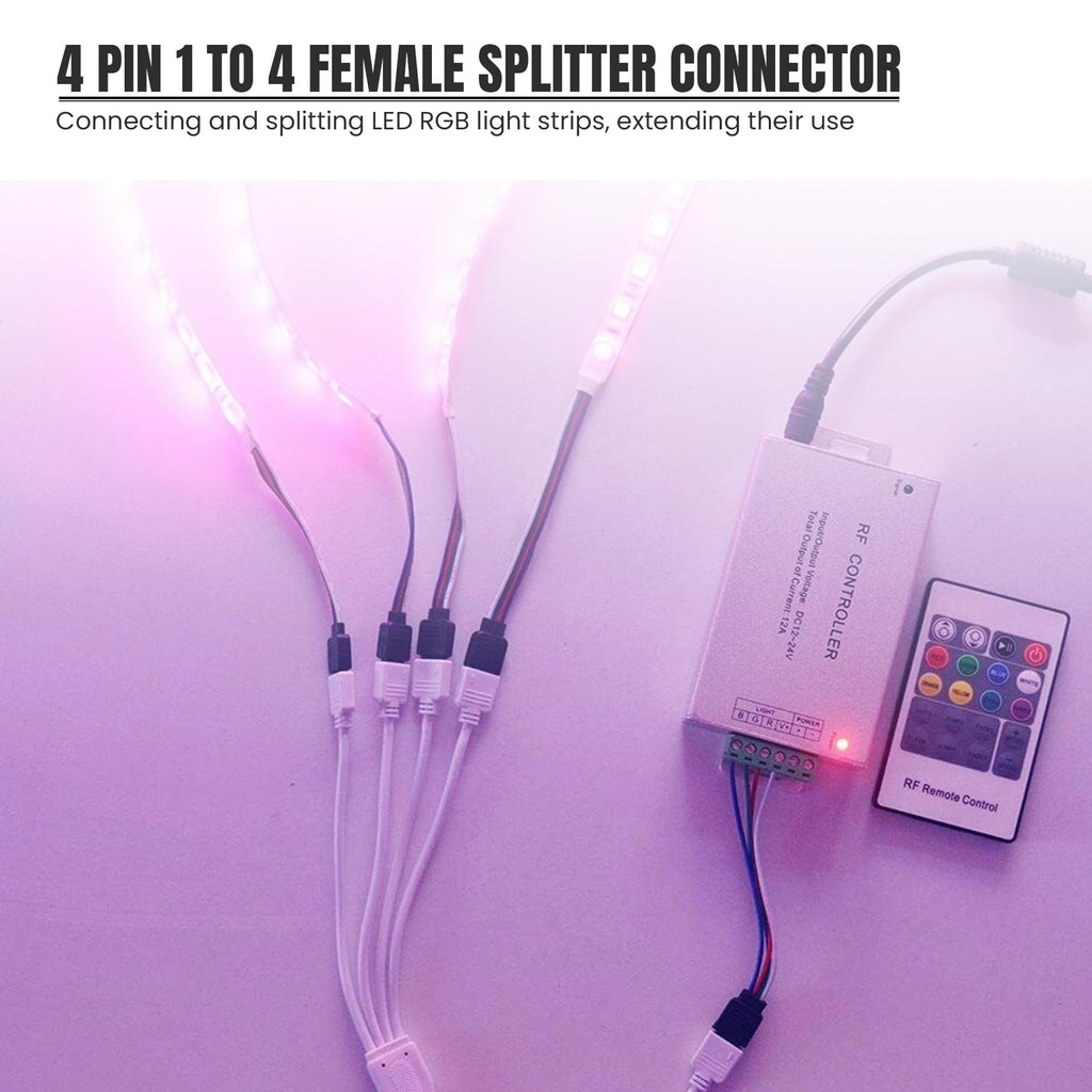 Premium LED Strip Light Connector Cable Adapter and Extension Wire Kit