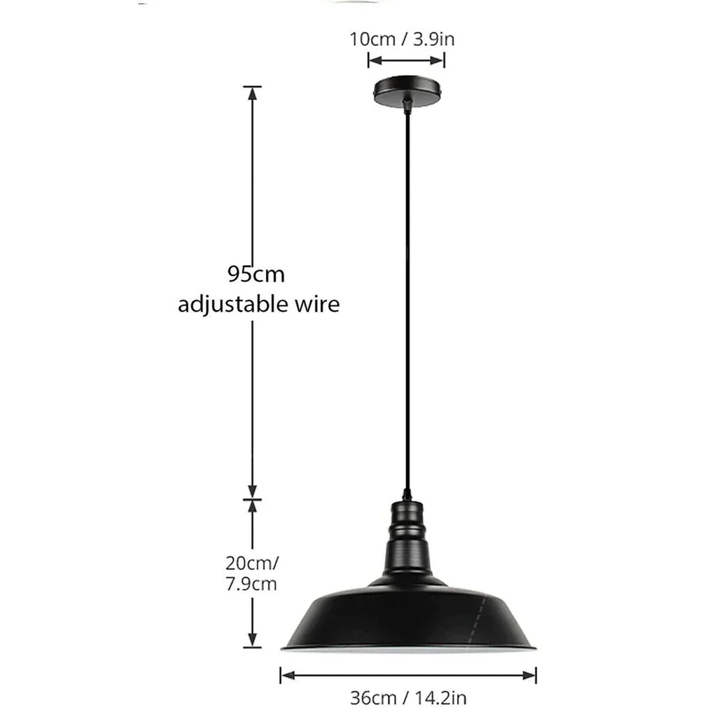 Modern Metal Bowl Shade Pendant Light Fixture Adjustable Hanging Lamp Decorative