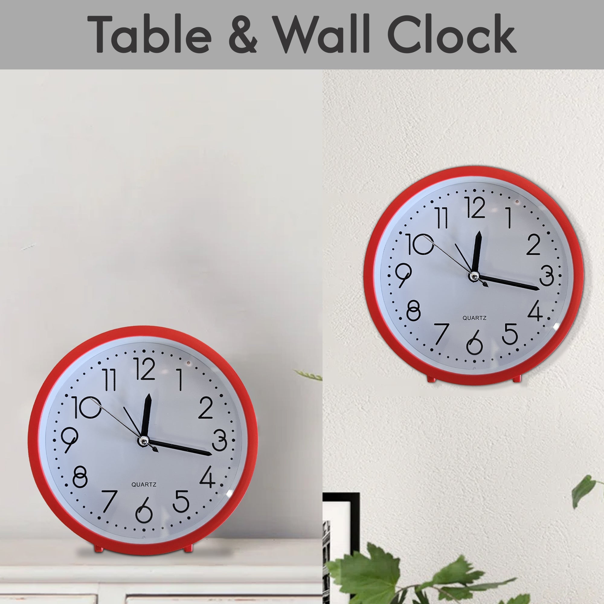 Retro Style Analog Alarm Clock for Table and Wall Mounting