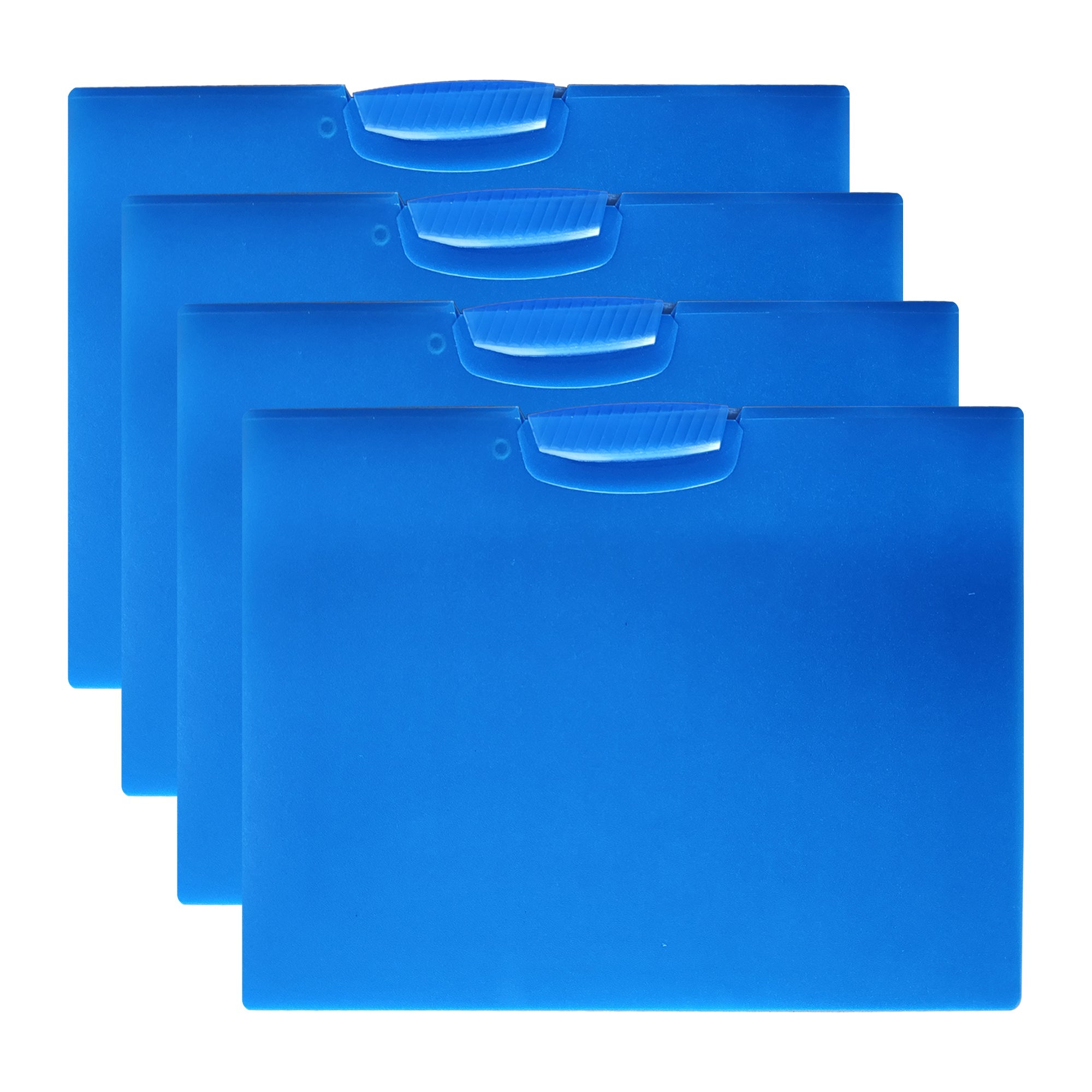 4-Pack A4 Plastic Report Covers with Front Swing Clip Document Folders
