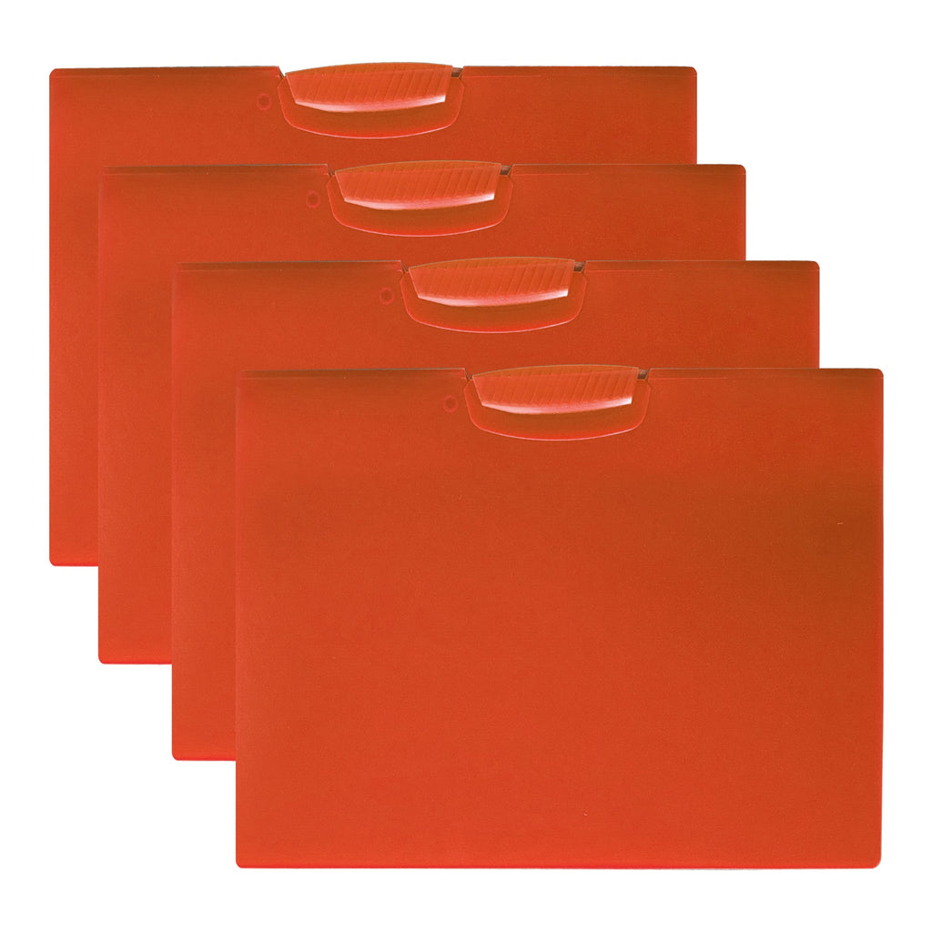 Durable A4 Plastic Report Covers with Secure Swing Clip, 4-Pack Multi-Color