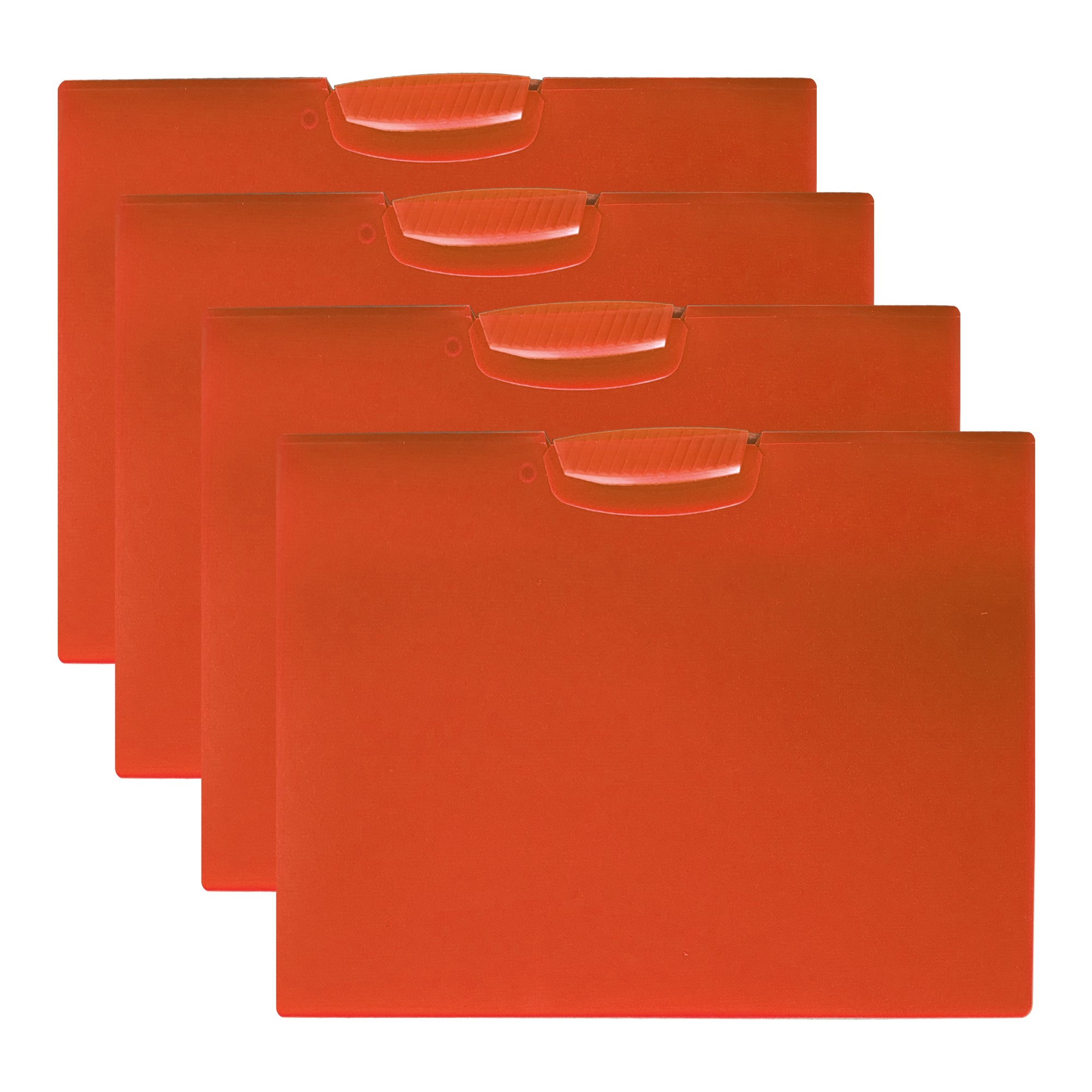 4-Pack A4 Plastic Report Covers with Front Swing Clip Document Folders