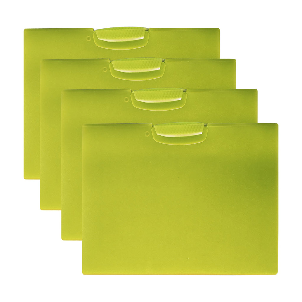 4-Pack A4 Plastic Report Covers with Front Swing Clip Document Folders