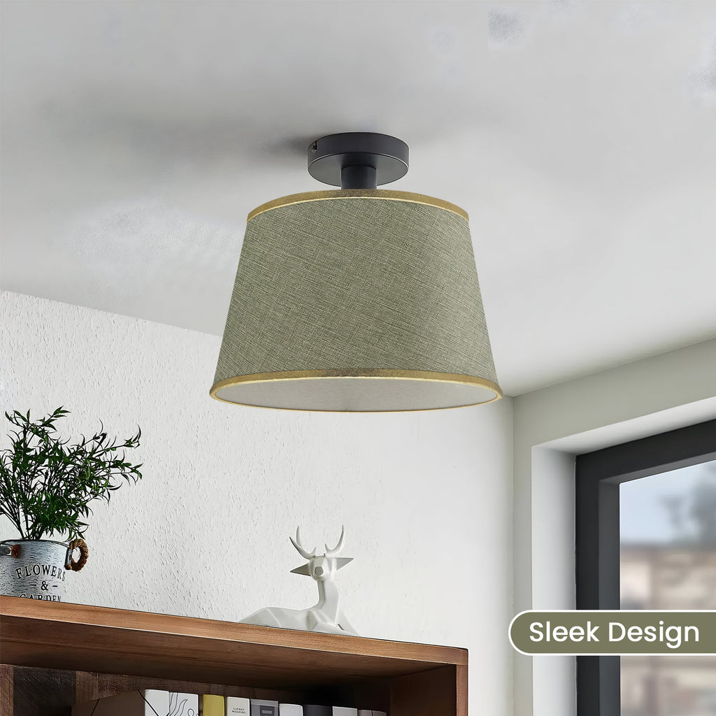 Modern Linen Coolie Ceiling Lampshade for Bedroom & Office - Stylish Lighting