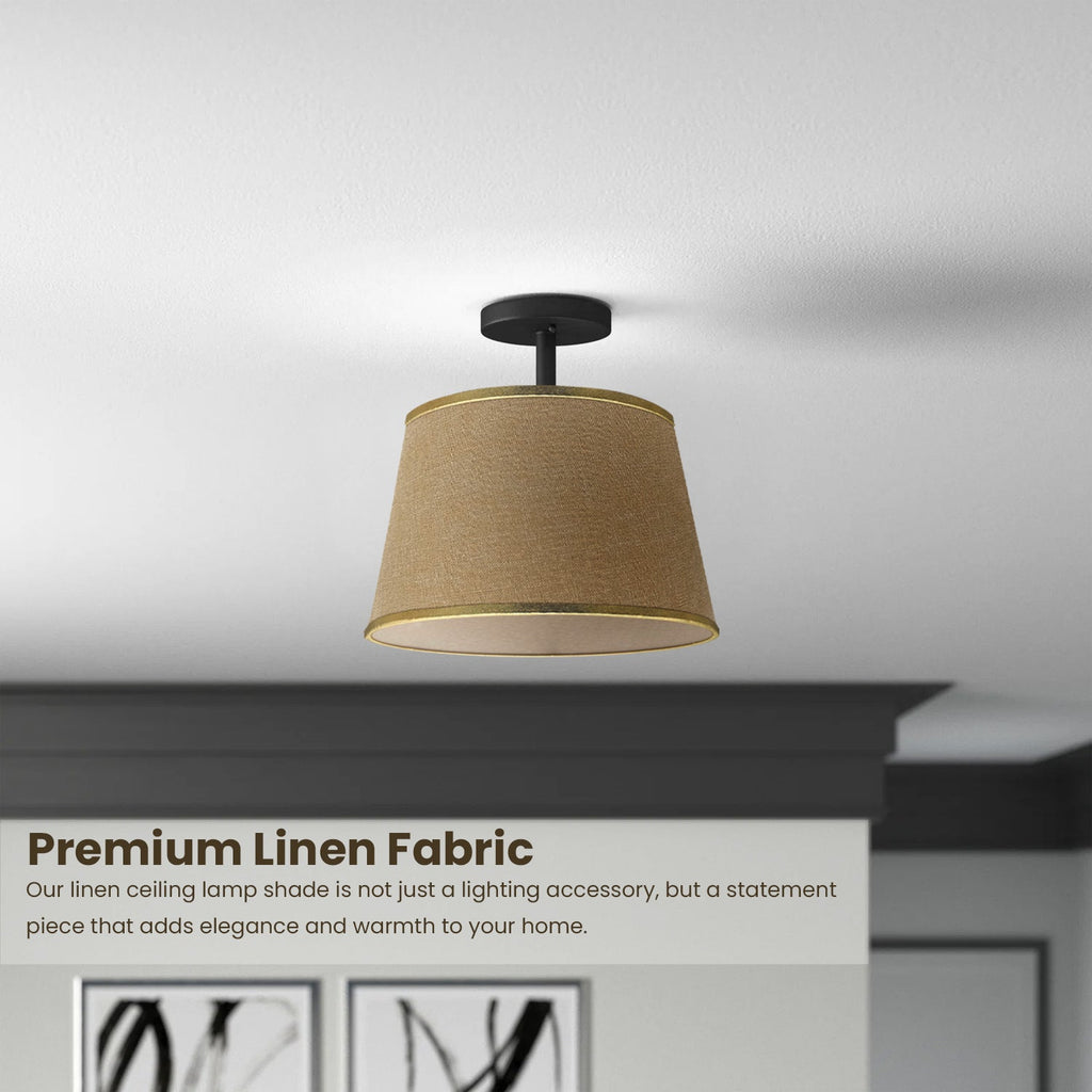 Modern Linen Coolie Ceiling Lampshade for Bedroom & Office - Stylish Lighting
