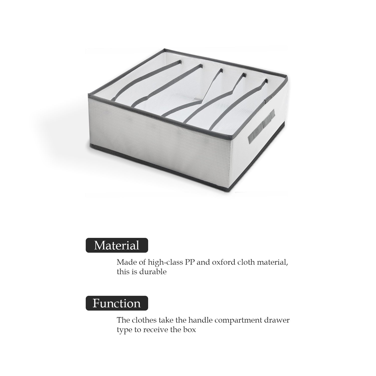 2-Pack Foldable Fabric Closet Drawer Organizers, 6-Grid Clothes Storage Boxes, Space-Saving Solution