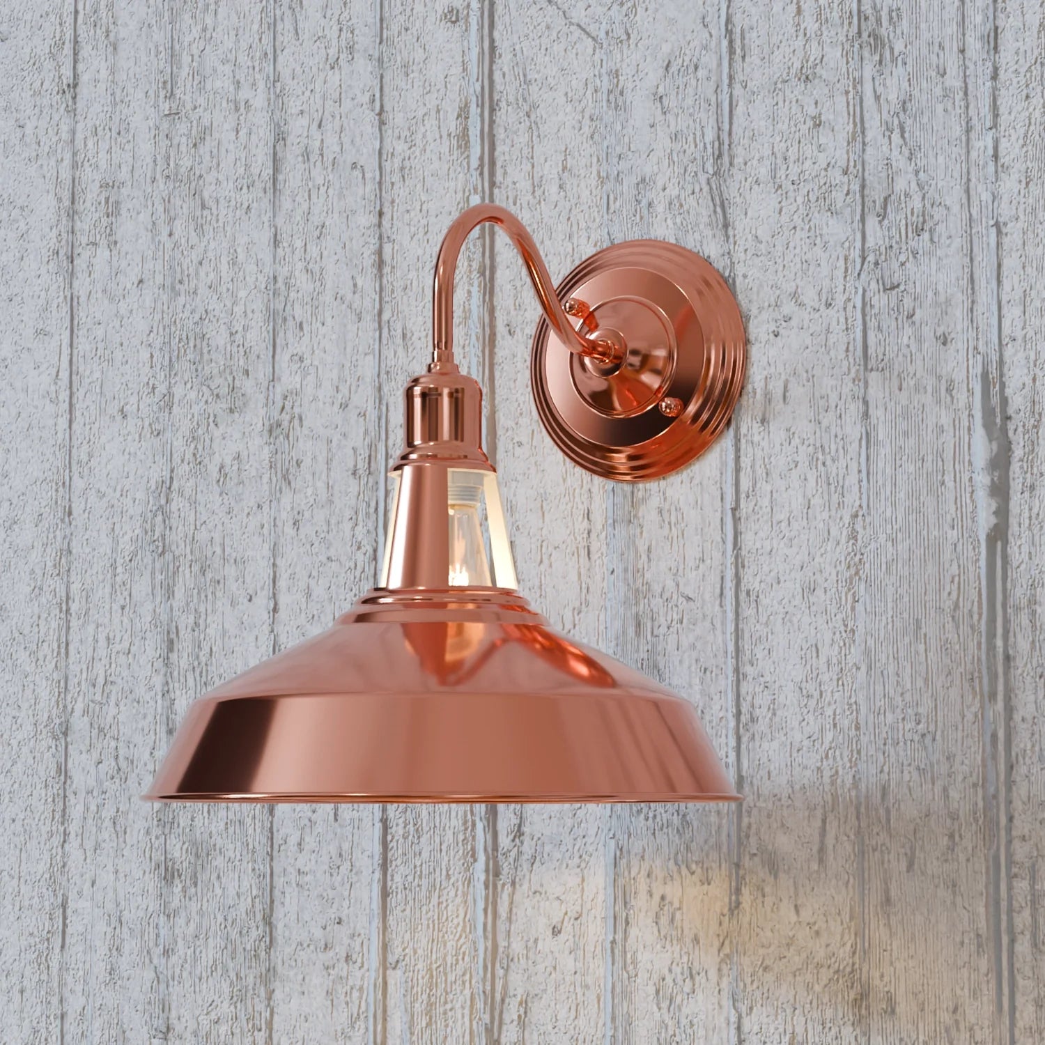 Modern Rose Gold Barn Slotted Wall Sconce Shade Industrial Vintage Rustic Lighting