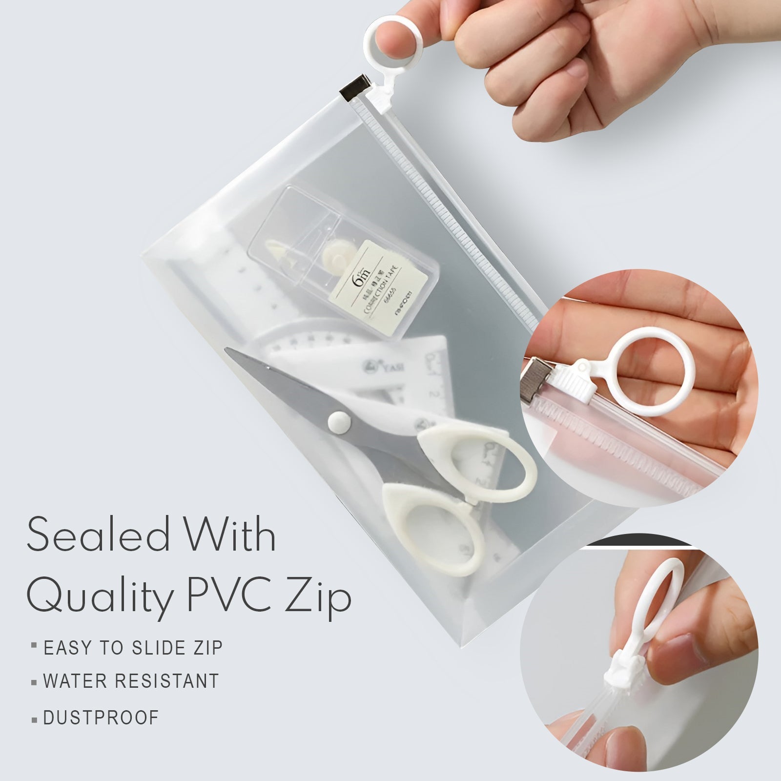 Clear Zipper Document Storage Bag: Waterproof, Durable, Portable File Organizer