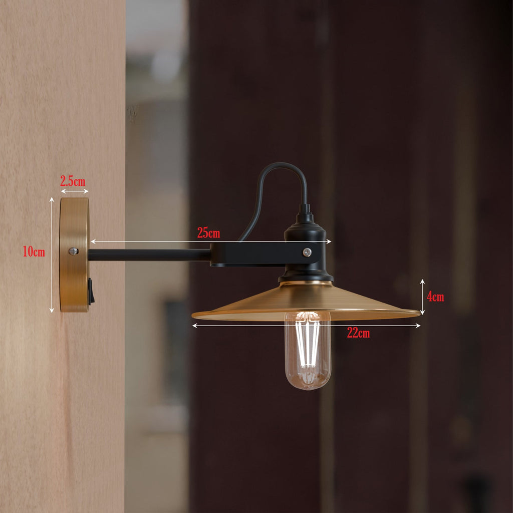 Industrial Adjustable Swivel Wall Sconce, E27 Bulb Compatible, Directional Lighting Fixture