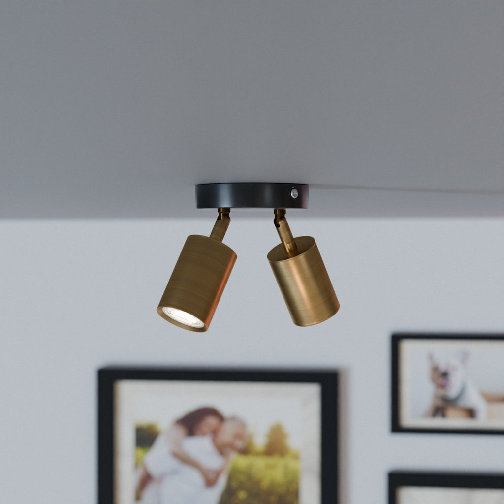 Modern Adjustable Double Head Rotatable GU10 Spotlight Ceiling Light Fixture