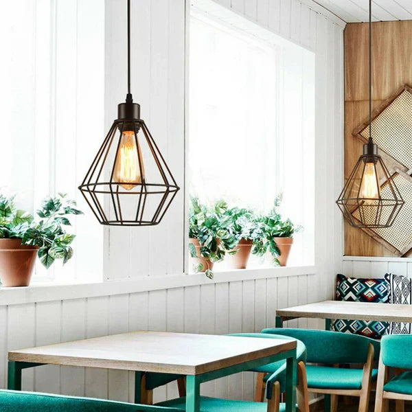Industrial Metal E27 Bulb Guard Wire Cage Ceiling Pendant Light~5654