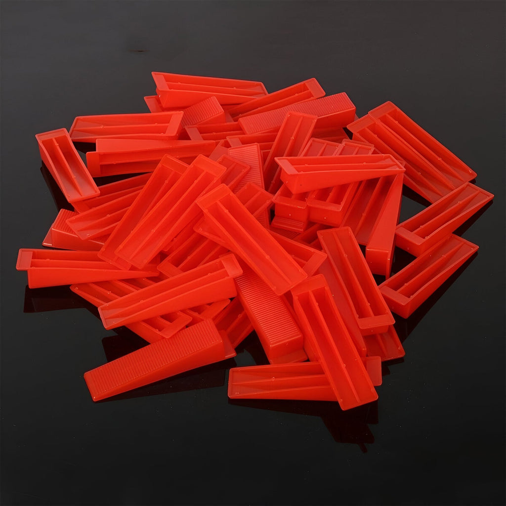 100 Reusable Tile Leveling Wedges Spacers for Flawless Floor & Wall Tiling