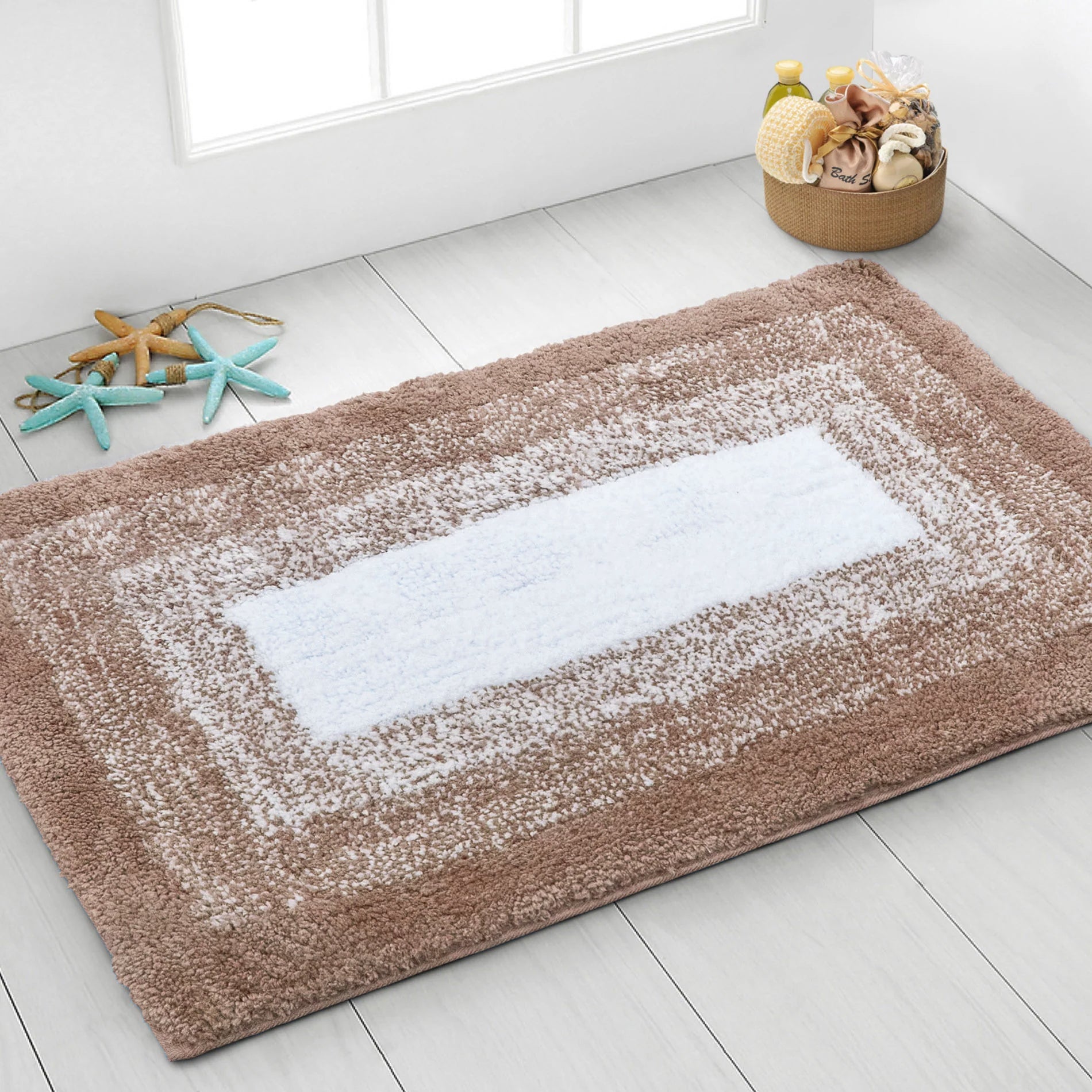 Soft Non-Slip Water Absorbent 2-Piece Bath and Pedestal Mat Set