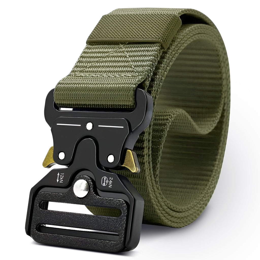 Men's Durable Fabric Trim Belt with Adjustable Automatic Sliding Buckle Fit