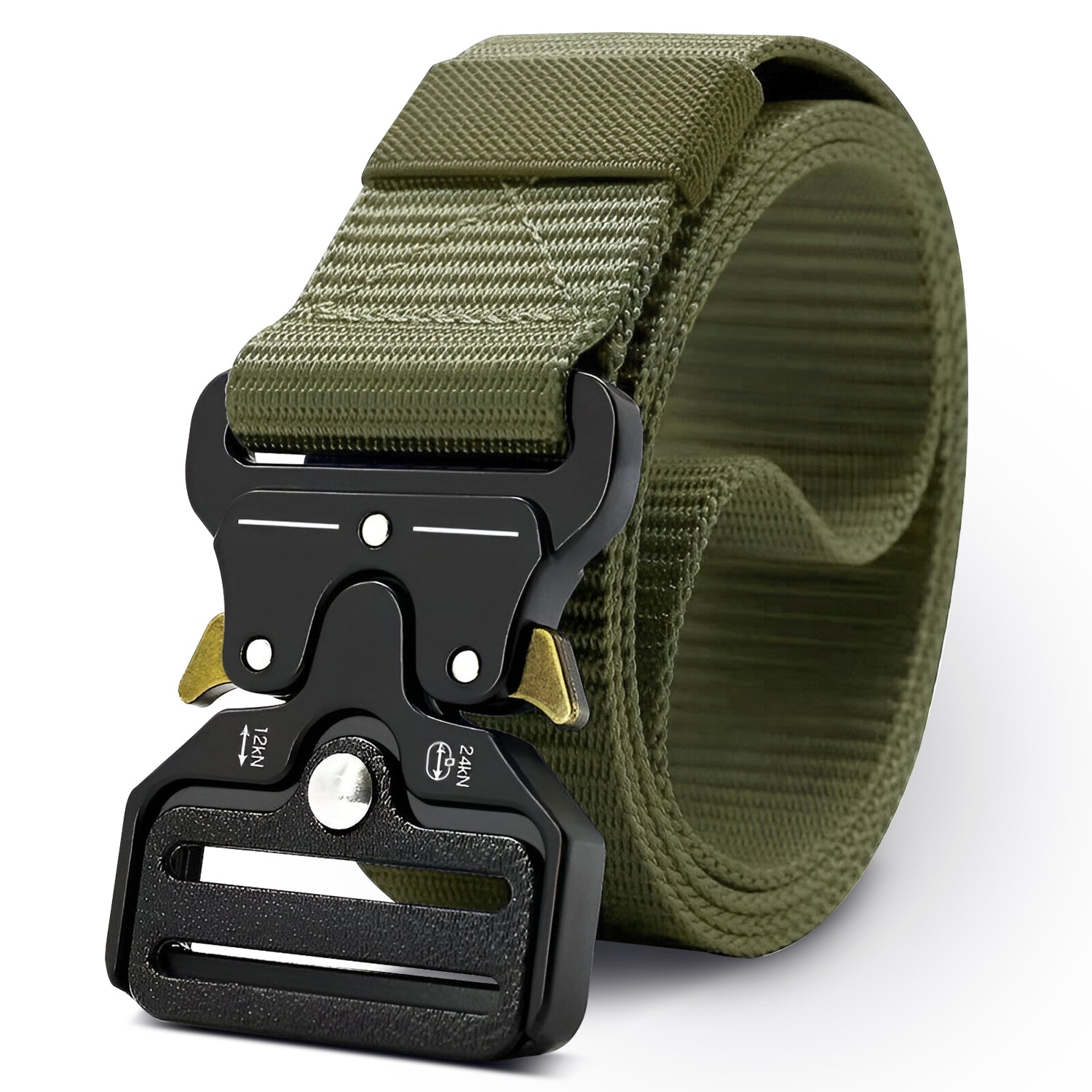 Men's Durable Fabric Trim Belt with Adjustable Automatic Sliding Buckle Fit