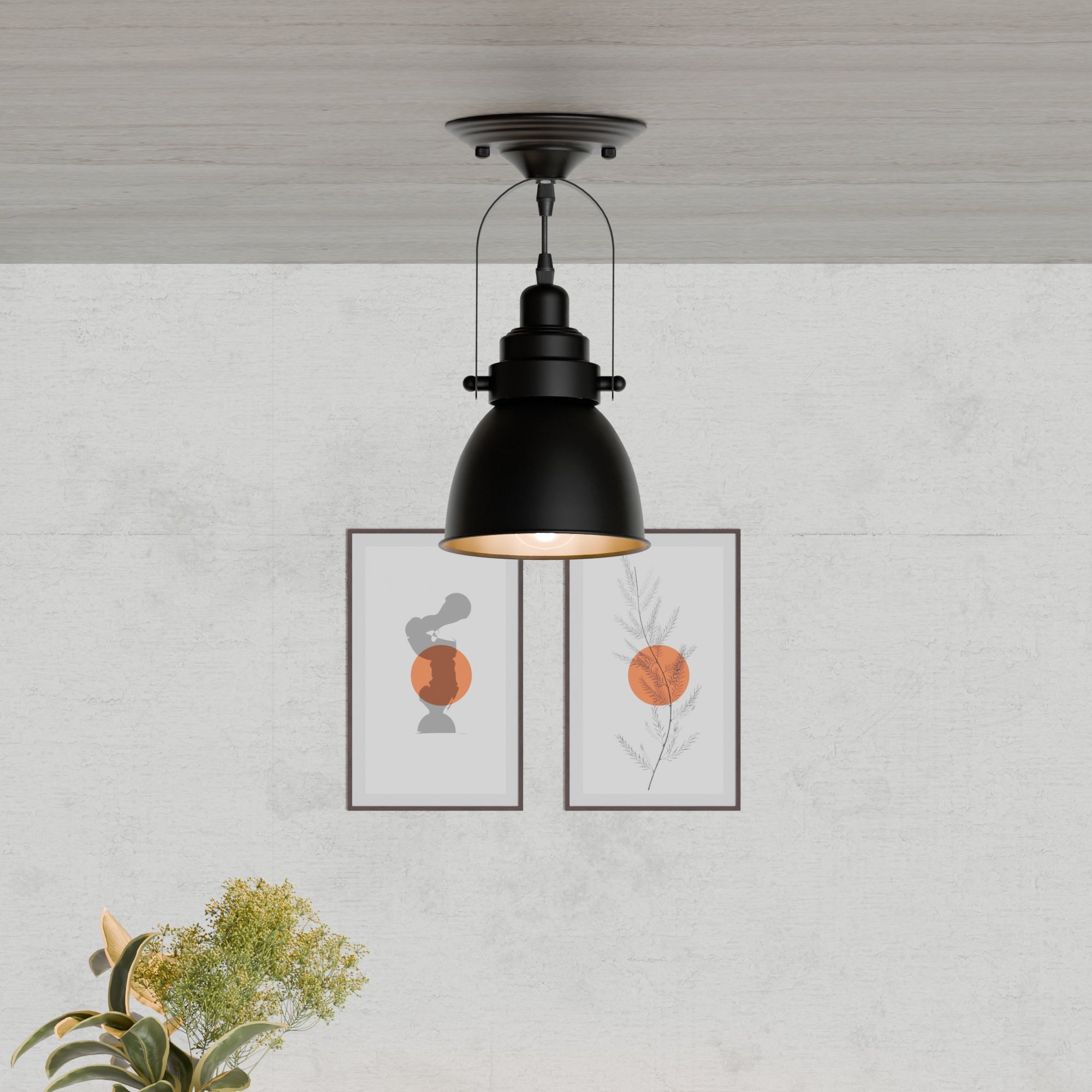 Industrial Bell Shade Dimmable Wall Sconce Light, Metal Retro Downwards Contemporary Fixture