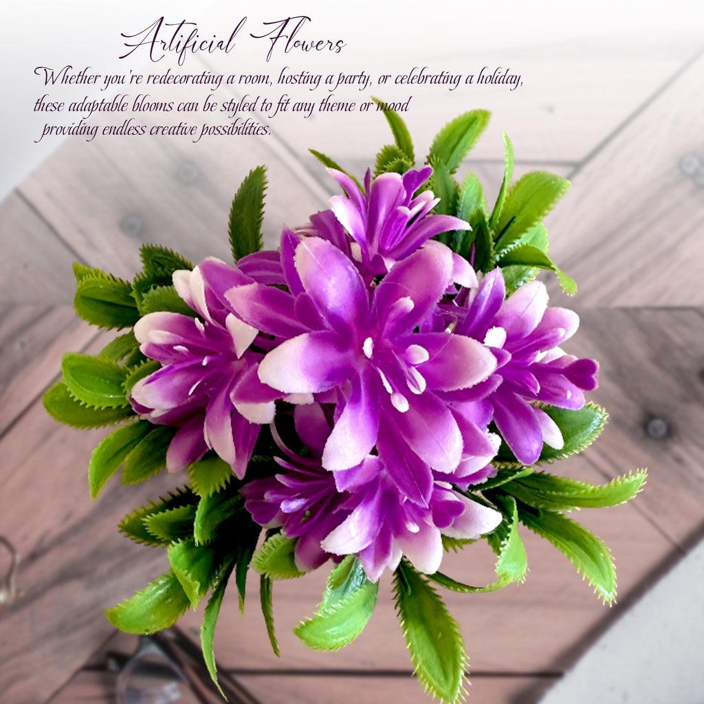 Vibrant Artificial Flowers Small Plastic Pot Indoor Fake Plants Home Decor
