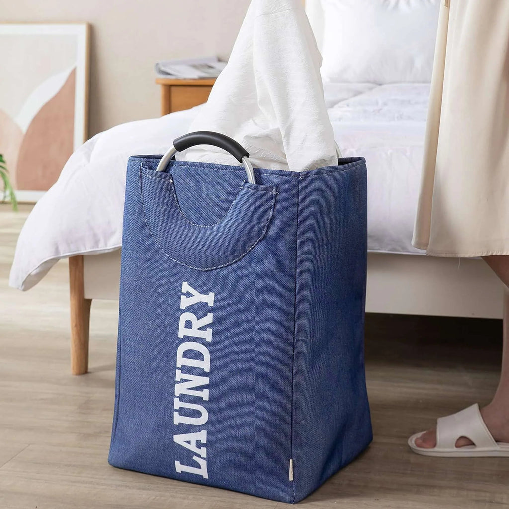 37L Collapsible Heavy Duty Laundry Bag with Sturdy Aluminum Handles