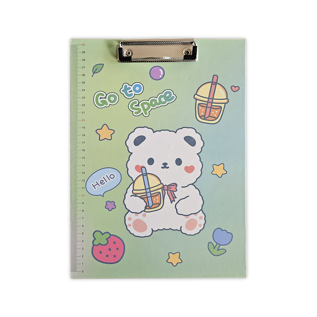 4-Pack A4 Cartoon Design Clipboards with Ruler Edge, Lightweight & Durable