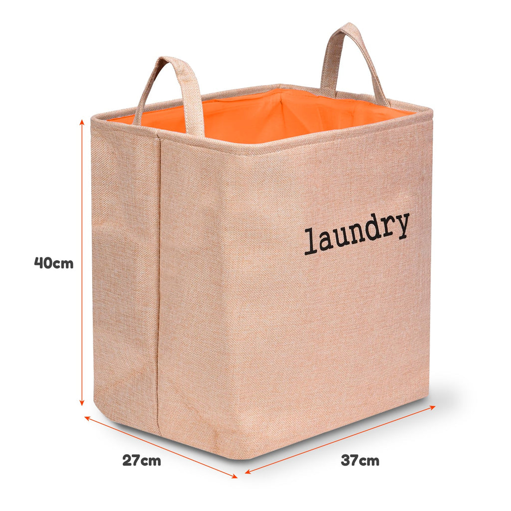 Freestanding Jute Laundry Hamper Bag | Waterproof Folding Clothes Storage